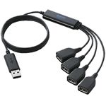 エレコム これハブ プラス/バスパワー/4ポート/1m/ブラック U2H-TM410BBK