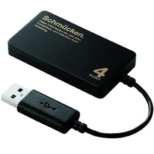 エレコム スリムタイプ バスパワー専用4ポート USB2.0ハブ ”Schmucken”(ブラック) U2H-SL4BBK