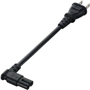 エレコム ACアダプタ用ACケーブル L型タイプ/2P/0.2m(ブラック) T-PCM202L