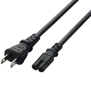 エレコム ACアダプタ用ACケーブル ストレートタイプ/2P/2.0m(ブラック) T-PCM220S