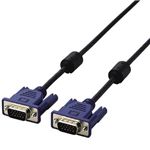 エレコム スリム同軸ディスプレイケーブル 5.0m/D-Sub15pin(ミニ)オス-D-Sub15pin(ミニ)オス CAC-50BK