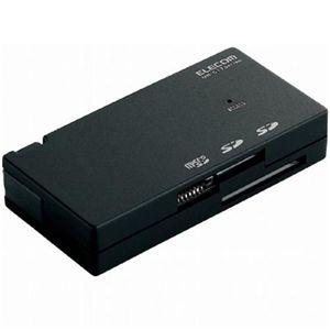 エレコム SDカードが2枚挿せるメモリリーダライタ/ケーブル一体型(ブラック) MR-C17BK