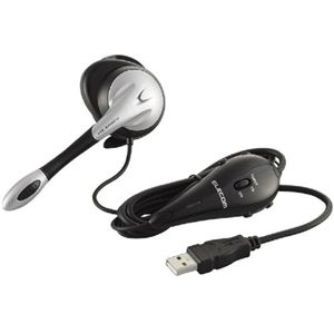 エレコム USBヘッドセット/耳かけタイプ(ブラック) HS-EP02USV