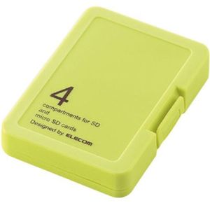エレコム SD/microSD用メモリカードケース/プラスティックタイプ(リーフグリーン) CMC-SDCPPGN