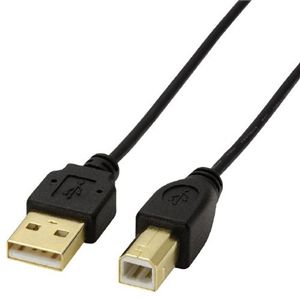 エレコム USB2.0ケーブル/極細 ABタイプ/1.0m(ブラック) U2C-BX10BK