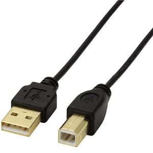 エレコム USB2.0ケーブル/極細 ABタイプ/1.5m(ブラック) U2C-BX15BK