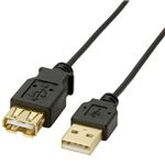 エレコム USB2.0準拠 延長ケーブル/極細 Aタイプ/1.0m(ブラック) U2C-EX10BK