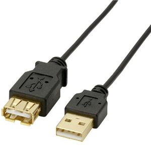 エレコム USB2.0準拠 延長ケーブル/極細 Aタイプ/2.5m(ブラック) U2C-EX25BK