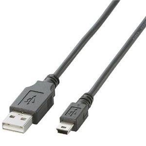 エレコム USB2.0ケーブル A-miniBタイプ/0.5m(ブラック) U2C-M05BK