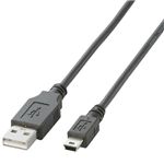 エレコム USB2.0ケーブル A-miniBタイプ/2.0m(ブラック) U2C-M20BK