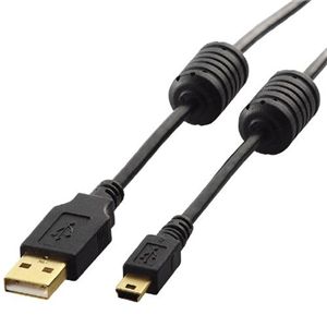 エレコム USB2.0ケーブル/フェライトコア付 A-miniBタイプ/1.5m(ブラック) U2C-MF15BK