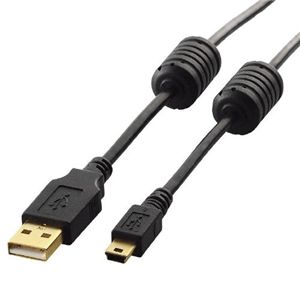 エレコム USB2.0ケーブル/フェライトコア付 A-miniBタイプ/5.0m(ブラック) U2C-MF50BK
