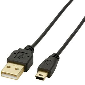 エレコム USB2.0ケーブル/極細 A-miniBタイプ/0.5m(ブラック) U2C-MX05BK