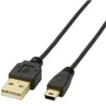 エレコム USB2.0ケーブル/極細 A-miniBタイプ/1.5m(ブラック) U2C-MX15BK