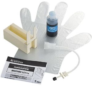 エレコム ブラザーインクジェットプリンタ専用対応詰替えインク LC11C対応/4回(シアン) THB-11C4