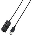 エレコム スイングプラグ採用 バスパワー専用3ポート USB2.0ハブ/0.3m(ブラック) U2H-TZ303BBK