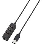 エレコム スイングプラグ採用 セルフ&バスパワー対応4ポート USB2.0ハブ/1.0m(ブラック) U2H-TZ410SBK