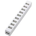 エレコム マグネット付 セルフ&バス対応10ポート USB2.0ハブ(ホワイト) U2H-Z10SWH