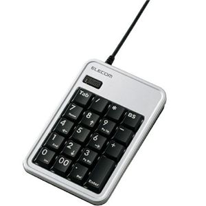 エレコム USB 2ポートHUB付コンパクトテンキーボード(シルバー) TK-TCM004SV