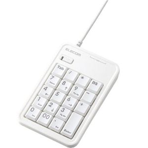 エレコム USB 2ポートHUB付コンパクトテンキーボード(ホワイト) TK-TCM004WH