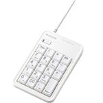 エレコム USB 2ポートHUB付コンパクトテンキーボード(ホワイト) TK-TCM004WH