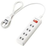 エレコム 省エネタップ/一括スイッチ/4個口/1m(ホワイト) T-E01-2410WH