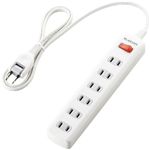 エレコム 省エネタップ/一括スイッチ/6個口/1m(ホワイト) T-E01-2610WH