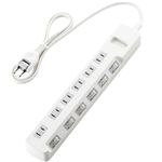 エレコム 省エネタップ/個別スイッチ/6個口/1m(ホワイト) T-E02-2610WH