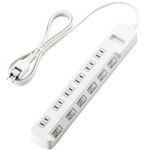 エレコム 省エネタップ/個別スイッチ/6個口/2m(ホワイト) T-E02-2620WH