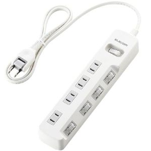 エレコム 省エネタップ/一括&個別スイッチ/4個口/1m(ホワイト) T-E03-2410WH