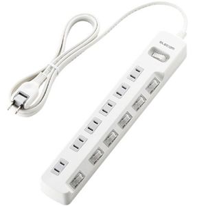 エレコム 省エネタップ/一括&個別スイッチ/6個口/2m(ホワイト) T-E03-2620WH