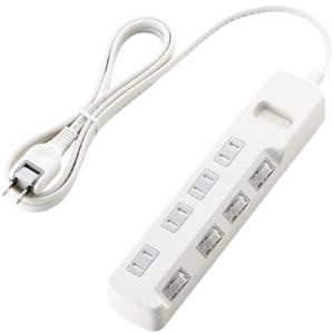 エレコム 省エネタップ/個別スイッチ/ホコリシャッター付/4個口/2m(ホワイト) T-E04-2420WH