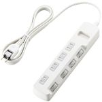 エレコム 省エネタップ/個別スイッチ/ホコリシャッター付/4個口/2m(ホワイト) T-E04-2420WH