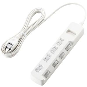 エレコム 省エネタップ/個別スイッチ/ホコリシャッター付/4個口/3m(ホワイト) T-E04-2430WH