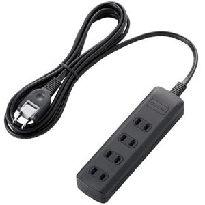 エレコム 雷ガードタップ/スイッチ無/4個口/2.5m(ブラック) T-K01-2425BK
