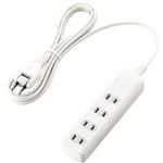 エレコム 雷ガードタップ/スイッチ無/4個口/2.5m(ホワイト) T-K01-2425WH