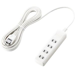 エレコム 雷ガードタップ/スイッチ無/4個口/5m(ホワイト) T-K01-2450WH