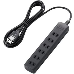 エレコム 雷ガードタップ/スイッチ無/6個口/2.5m(ブラック) T-K01-2625BK