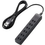 エレコム 雷ガードタップ/スイッチ無/6個口/2.5m(ブラック) T-K01-2625BK