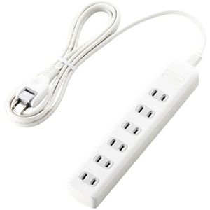 エレコム 雷ガードタップ/スイッチ無/6個口/2.5m(ホワイト) T-K01-2625WH