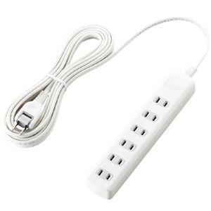 エレコム 雷ガードタップ/スイッチ無/6個口/5m(ホワイト) T-K01-2650WH