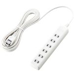 エレコム 雷ガードタップ/スイッチ無/6個口/5m(ホワイト) T-K01-2650WH