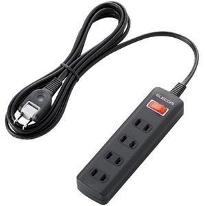 エレコム 雷ガードタップ/一括スイッチ/4個口/2.5m(ブラック) T-K02-2425BK