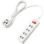エレコム 雷ガードタップ/一括スイッチ/4個口/2.5m(ホワイト) T-K02-2425WH