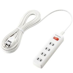 エレコム 雷ガードタップ/一括スイッチ/4個口/5m(ホワイト) T-K02-2450WH