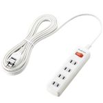 エレコム 雷ガードタップ/一括スイッチ/4個口/5m(ホワイト) T-K02-2450WH