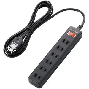 エレコム 雷ガードタップ/一括スイッチ/6個口/2.5m(ブラック) T-K02-2625BK