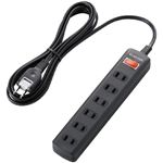 エレコム 雷ガードタップ/一括スイッチ/6個口/2.5m(ブラック) T-K02-2625BK