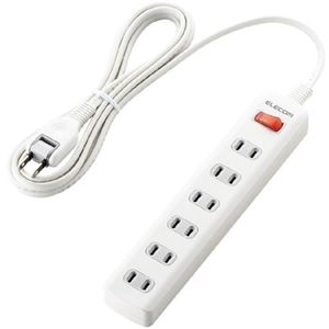 エレコム 雷ガードタップ/一括スイッチ/6個口/2.5m(ホワイト) T-K02-2625WH