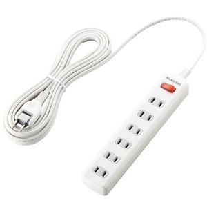 エレコム 雷ガードタップ/一括スイッチ/6個口/5m(ホワイト) T-K02-2650WH